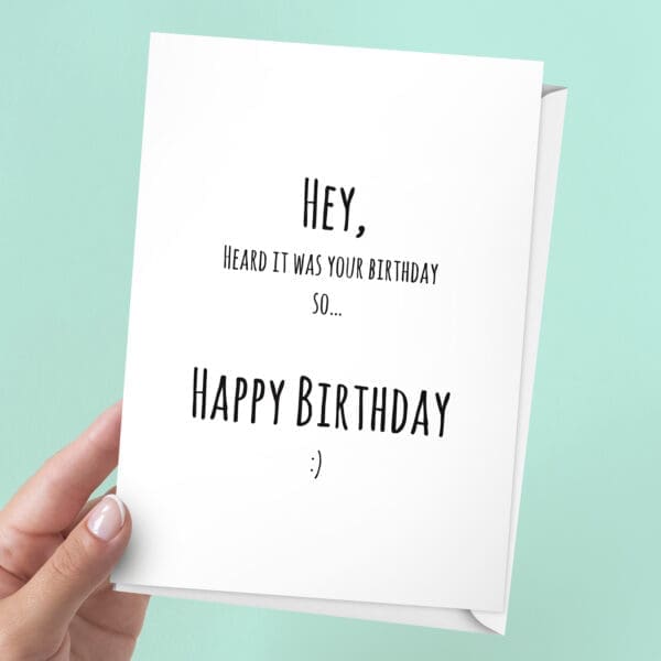 'Heard It Was Your Birthday' Card | Personalised | 7x5" Card
